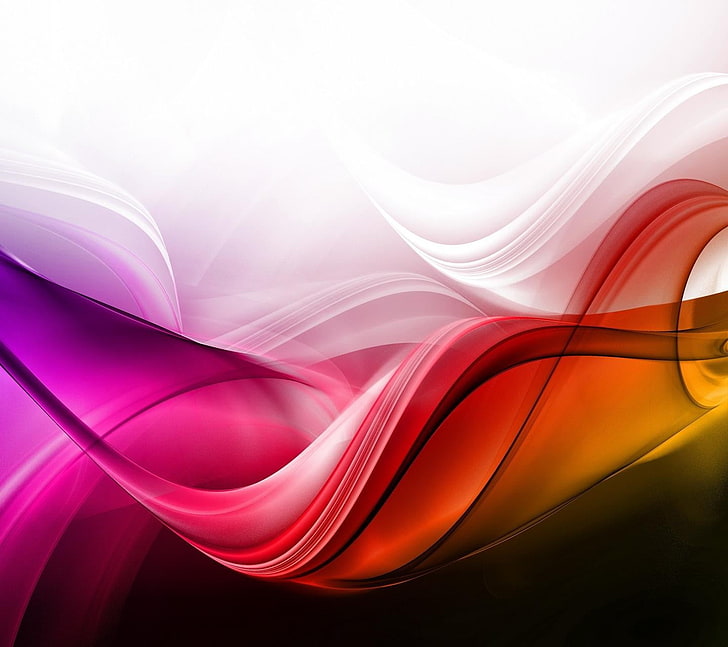merah, oranye, dan seni abstrak ungu, abstrak, berputar-putar, berwarna-warni, Wallpaper HD