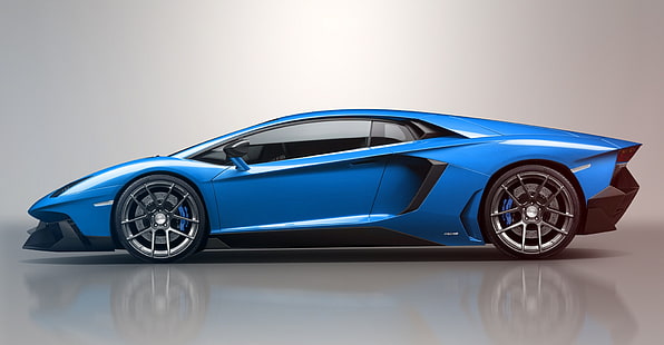 blå Lamborghini Aventador, blå, reflektion, Lamborghini, LP700-4, Aventador, LB834, profil, Jackdarton, HD tapet HD wallpaper