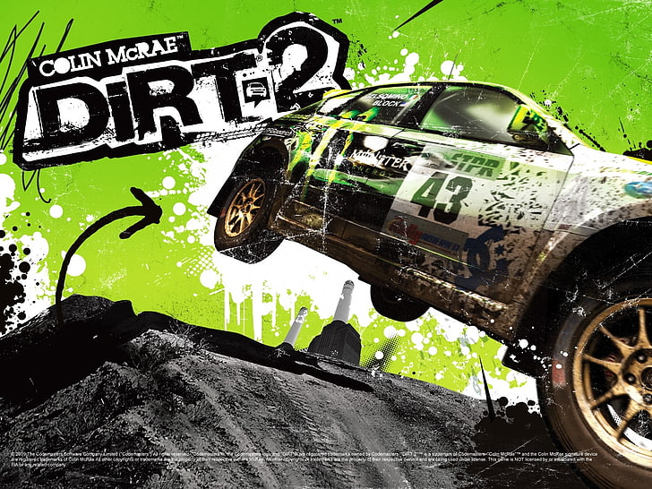 Coln McRae Dirt 2 Wallpaper, Dirt 2, Colin McRae, samochód, skok, grafika, Tapety HD