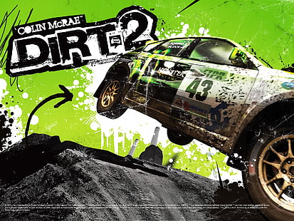 Coln McRae Dirt 2 Wallpaper, Dirt 2, Colin McRae, samochód, skok, grafika, Tapety HD HD wallpaper
