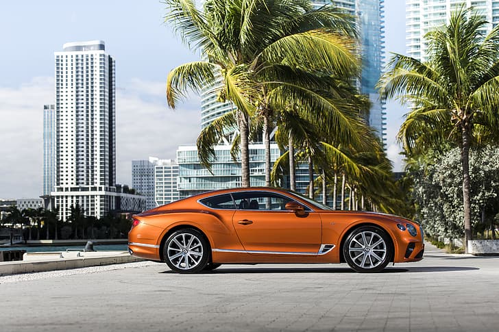 coupe, Bentley, 2019, Continental GT V8, at the pier, HD wallpaper