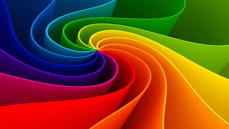 خلفية رقمية دوامة متعددة الألوان ، خط ، طلاء ، قوس قزح ، انحناء ، ملون، خلفية HD