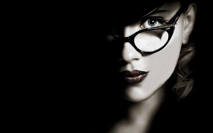 Scarlett Johansson, wanita, wanita dengan kacamata, wajah, aktris, Wallpaper HD