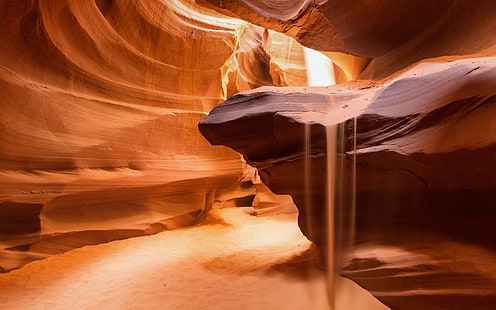 пясък, пустиня, каньон, Каньон на антилопа, скала, природа, HD тапет HD wallpaper
