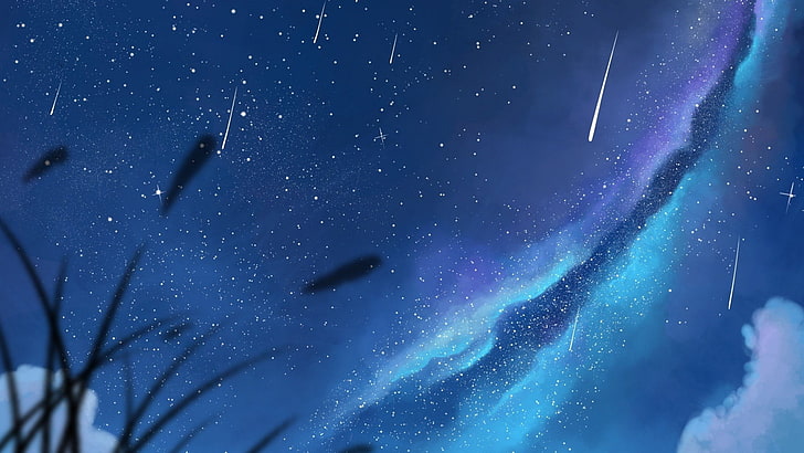 Anime, Sky, Shooting Star, Stars, HD wallpaper