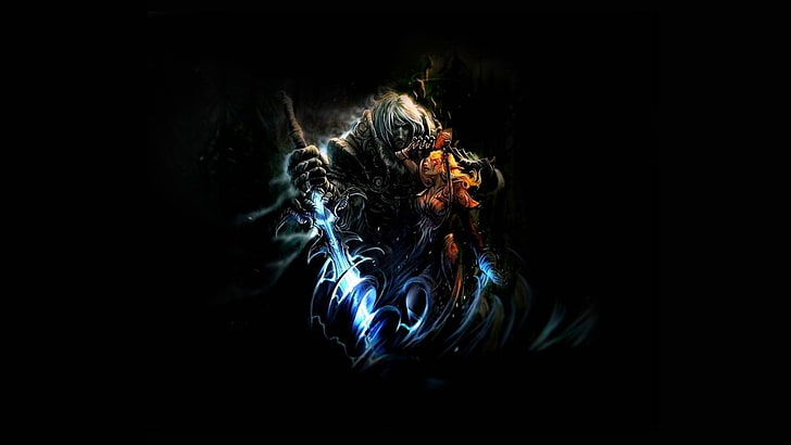 ilustração de personagem do jogo, arte de fantasia, espada, armadura, Arthas, World of Warcraft, HD papel de parede