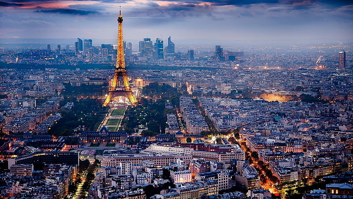 Torre Eiffel, Parigi, città, Sfondo HD