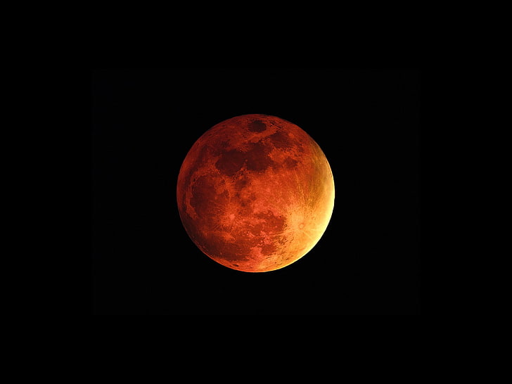 Moon, red, HD wallpaper