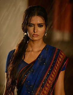актриса, индийская, сари, HD обои HD wallpaper