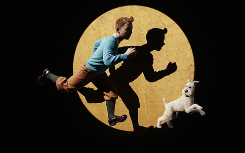 Tintin and Snowy in The Adventures of Tintin, snowy, adventures, tintin, movies, HD wallpaper HD wallpaper