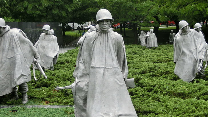 korean war veterans memorial, statue, memorial day, remembrance day, veterans, sculpture, art, washington, dc, district of columbia, united states, america, soldiers, war, HD wallpaper