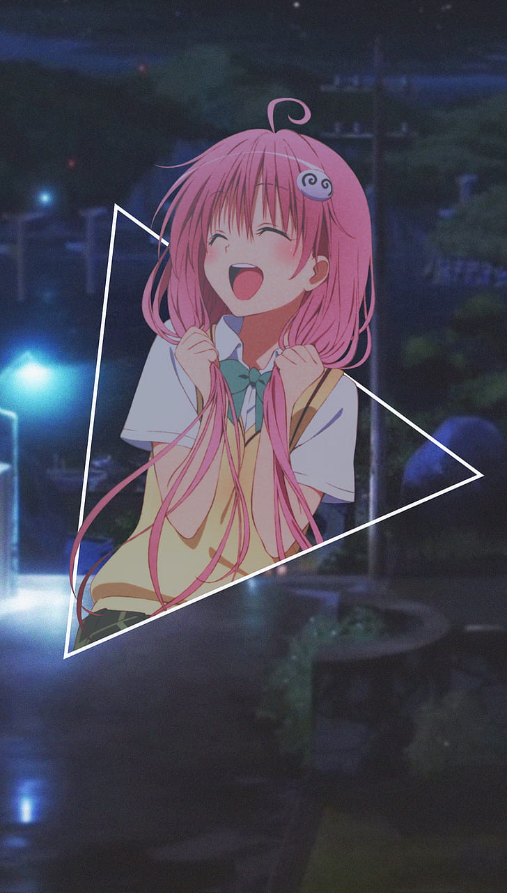 Anime, Anime Girls, Bild-in-Bild, To Love-ru, offener Mund, rosa Haare, HD-Hintergrundbild, Handy-Hintergrundbild