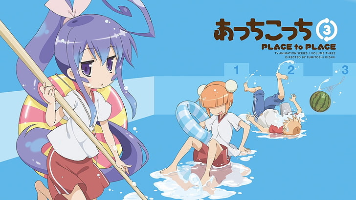 Acchi Kocchi, gadis anime, Tsumiki Miniwa, Mayoi Katase, Wallpaper HD