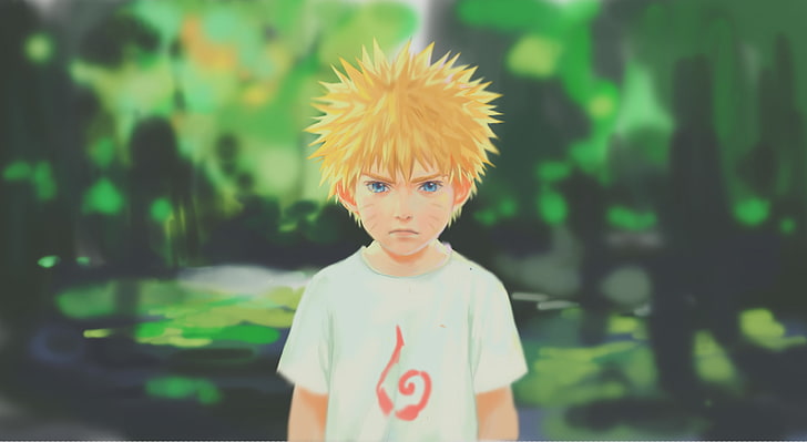 uzumaki naruto, childhood, semi realistic, blue eyes, naruto, Anime, HD wallpaper