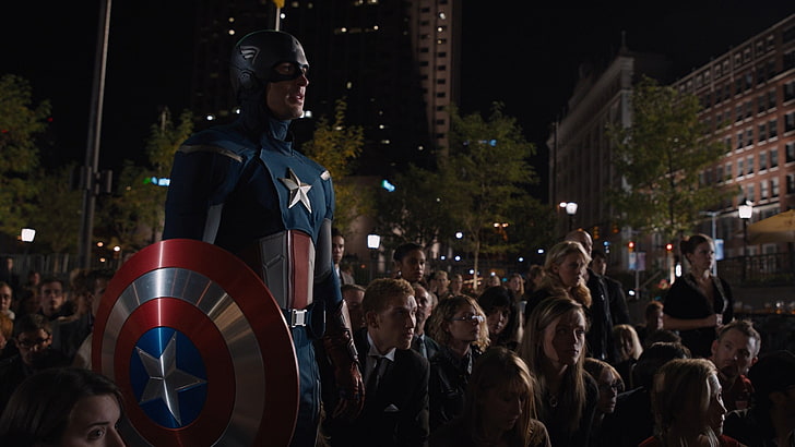 la multitud, vestuario, equipo, Marvel, Capitán América, superhéroes, Chris Evans, The Avengers, S. H. I. E. L. D, Shield, la organización, Steve Rogers, super soldados, Fondo de pantalla HD