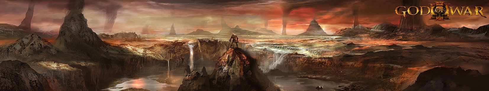 paisagens deus da guerra tela múltipla 5760x1080 Jogos de Vídeo God of War HD Art, Landscapes, God of War, HD papel de parede HD wallpaper