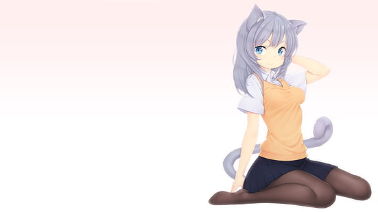 Anime, Anime Girls, Katzenmädchen, Nekomimi, originelle Charaktere, Strumpfhosen, HD-Hintergrundbild HD wallpaper