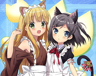Anime Mädchen, Azuki Azusa, Tsutsukakushi Tsukiko, HD-Hintergrundbild HD wallpaper