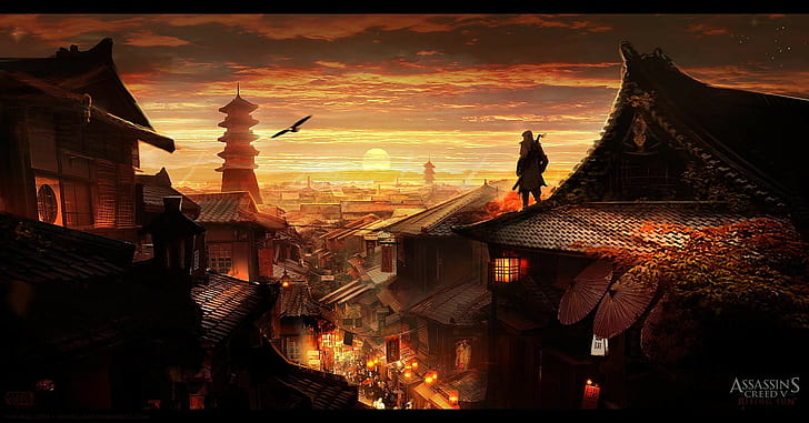 Assassin's Creed, videogame, cidade da fantasia, telhados, HD papel de parede