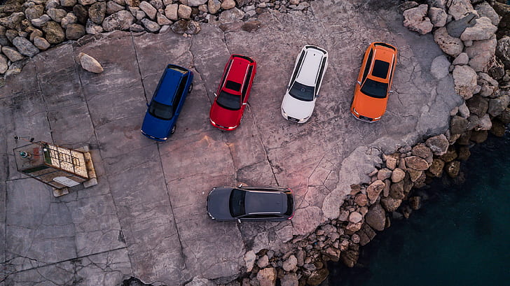 รถ, ยานพาหนะ, รถสปอร์ต, ออดี้, Audi RS4, Audi RS4 Avant, รถสีแดง, รถสีฟ้า, รถสีส้ม, รถสีขาว, รถสีเทา, รถสีเทา, สเตชั่นแวกอน, อสังหาริมทรัพย์, มุมมองด้านบน, วอลล์เปเปอร์ HD