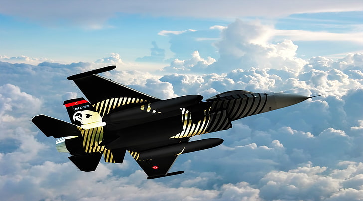 Solo Turk, black jet fighter, Army, HD wallpaper