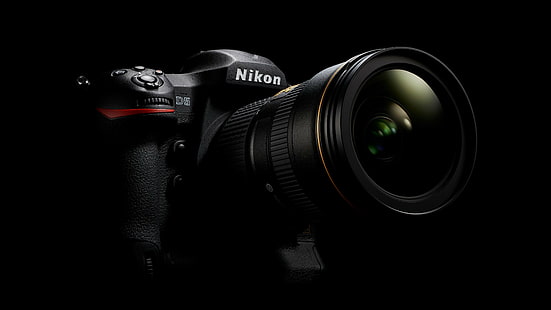 schwarze Nikon DSLR-Kamera, Nikon d5, Kamera, DSLR, digital, Test, Körper, 4k-Video, Objektiv, Unboxing, HD-Hintergrundbild HD wallpaper
