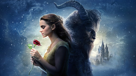 วอลล์เปเปอร์ Beauty and the Beast, Belle, Beast, Beauty and the Beast, 2017, วอลล์เปเปอร์ HD HD wallpaper