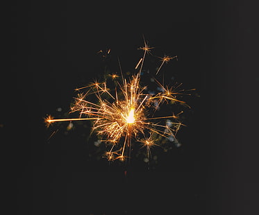 scintilla fuochi d'artificio, fuoco bengala, scintille, sfondo scuro, Sfondo HD HD wallpaper
