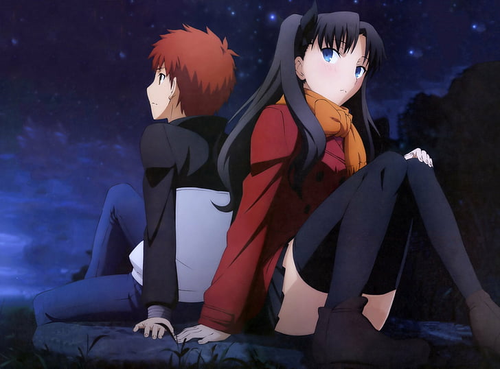 Серия Fate, Fate / Stay Night: Неограниченное количество клинок, Рин Тосака, Широ Эмия, HD обои