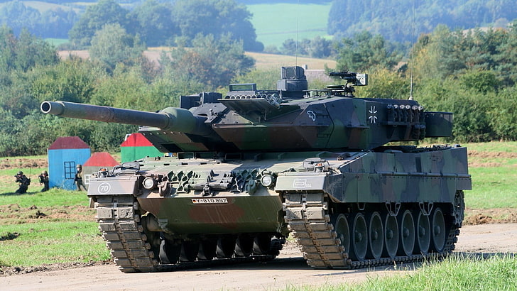 grön personaltank, tank, militär, Leopard 2, fordon, HD tapet
