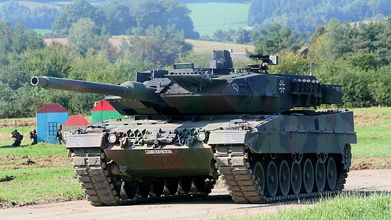 zielony transporter personelu czołg, czołg, wojsko, Leopard 2, pojazd, Tapety HD HD wallpaper