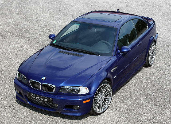 G-power M3 Coupe (e46) '2009, blå BMW sedan, g power, tuning, bilar, HD tapet