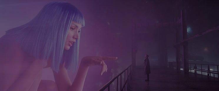blauhaarige weibliche Figur, Blade Runner 2049, futuristisch, Blade Runner, HD-Hintergrundbild HD wallpaper