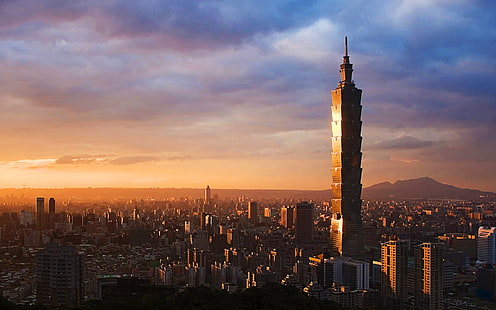 Тайбэй 101 и Тайвань HD, Тайбэй 101 башня, мир, путешествия, путешествия и мир, усилитель, Тайвань, Тайбэй, 101, HD обои HD wallpaper