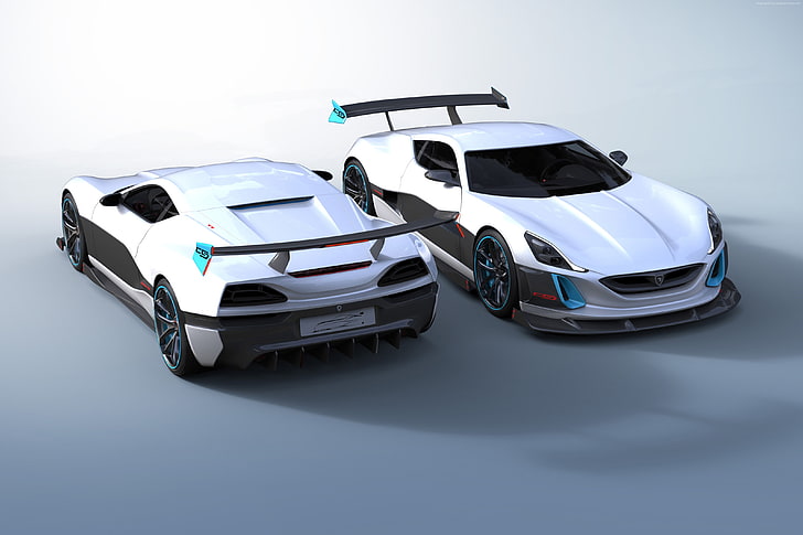 carro esporte, Rimac Concept S, prata, Geneva Auto Show 2016, super carro super leve, HD papel de parede