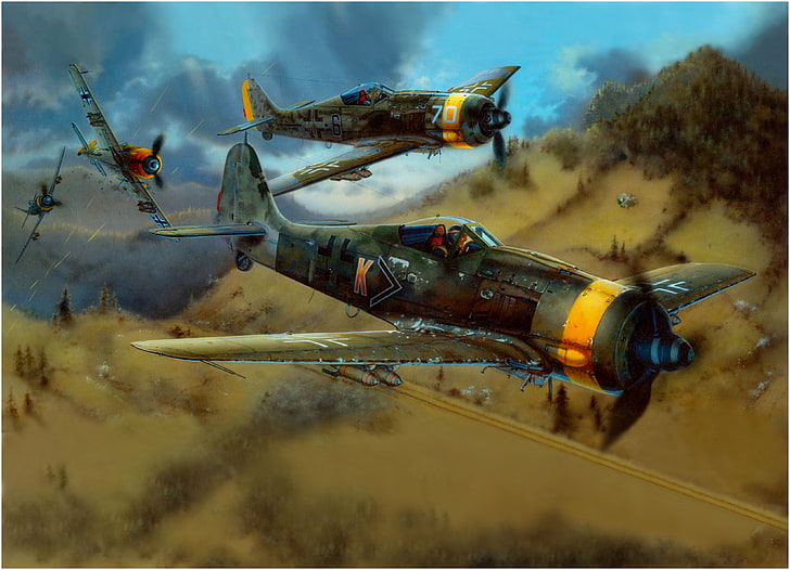 II wojna światowa, fw 190, Focke-Wulf, Luftwaffe, Niemcy, wojsko, samoloty, samoloty wojskowe, samolot, Tapety HD