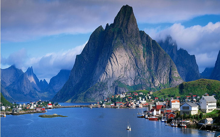blaues Gewässer, Norwegen, HD-Hintergrundbild