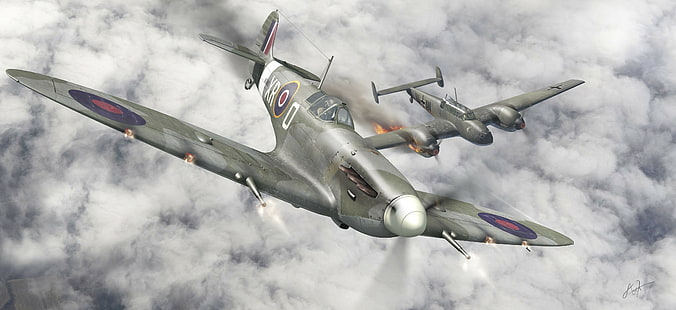 perang dunia ii pesawat militer pesawat militer pesawat spitfire supermarine spitfire royal airforce, Wallpaper HD HD wallpaper