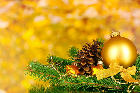 Holidays Christmas Pine cone Balls, miscellaneous, holidays, christmas, christmas balls, pine cone, balls, HD wallpaper HD wallpaper