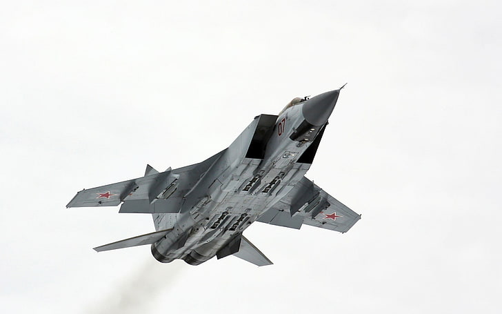 серый истребитель, реактивные самолеты, Микоян МиГ-31, военный, военный самолет, самолет, транспортное средство, HD обои