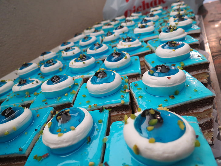 kue kering, makanan, biru, kue, Wallpaper HD