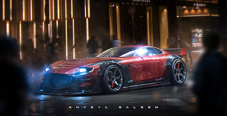 red supercar, Khyzyl Saleem, car, Mazda RX-Vision, HD wallpaper