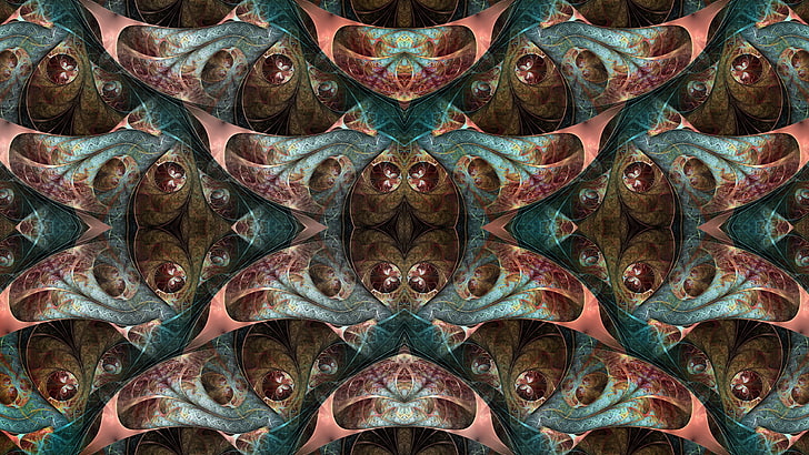abstract, pattern, symmetry, fractal, HD wallpaper