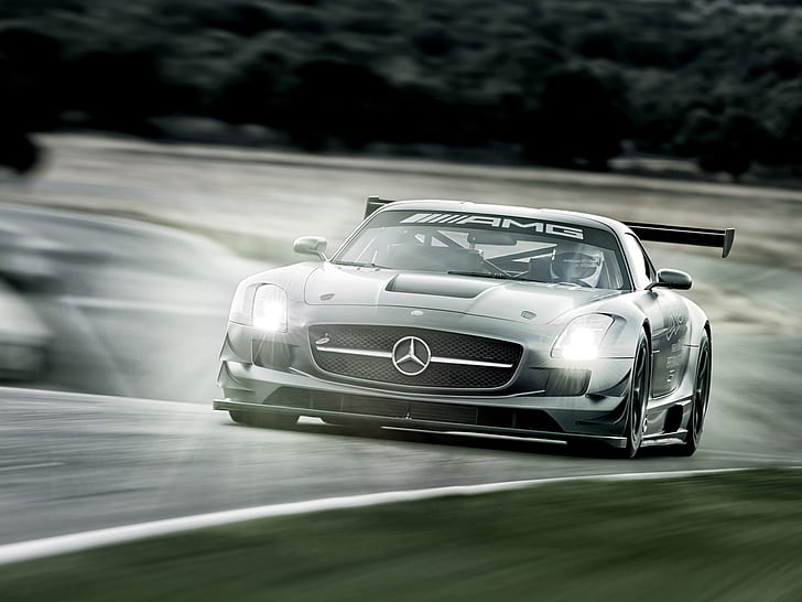 Mercedes-Benz, superdeportivo, 2012, Mercedes, AMG, GT3, C197, SLS 63, 45 aniversario, Fondo de pantalla HD