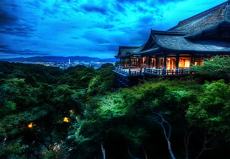natur, landskap, tempel, Kyoto, Japan, HD tapet HD wallpaper