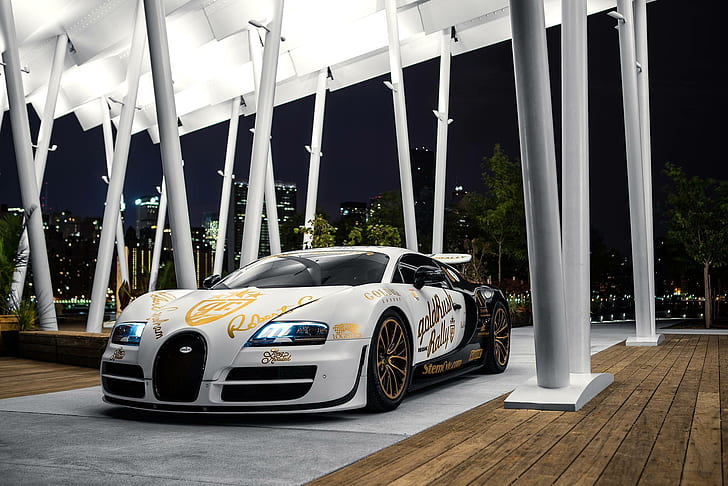 supercar, Bugatti Veyron, Supersport, hypercar, Pur Blanc, Andrew Link, HD wallpaper