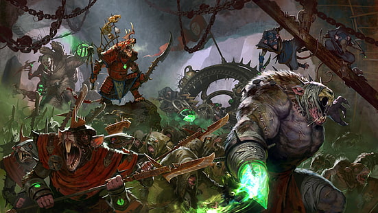 Видеоигра, Total War: Warhammer II, Существо, Крыса, Скавен, Воин, HD обои HD wallpaper