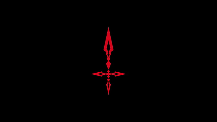 hitam, latar belakang sederhana, Fate / Stay Night, minimalis, merah, Wallpaper HD