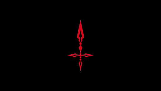 черен, семпъл фон, Fate / Stay Night, минимализъм, червен, HD тапет HD wallpaper