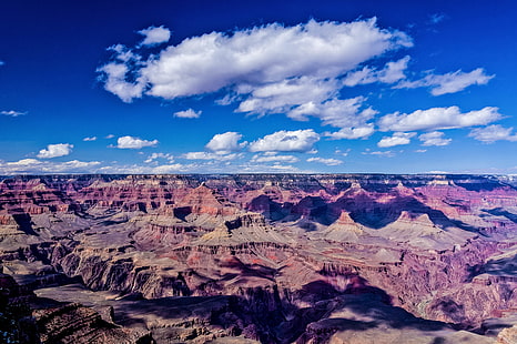 планина под синьо небе цифрови тапети, Гранд Каньон, долина, Колорадо, Аризона, САЩ, HD тапет HD wallpaper